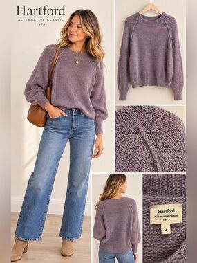 Hartford Alternative Classic Mohair Blend Sweater – Size 2